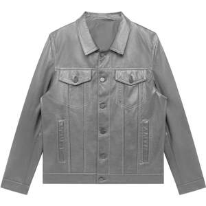 GXG men's classic lapel leather clothes short fashion casual light line design leather jacket men
