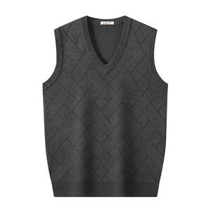 
Red Dragonfly Men's Vest Knitted Vest Autumn and Winter Style V-neck with Bottoming Warm Sweater for Middle-aged and Elderly Dads