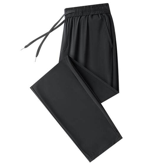 
[Ice silk cool feeling + high elastic sun protection] Luo Meng 2026 summer thin breathable straight anti-wrinkle casual trousers for men