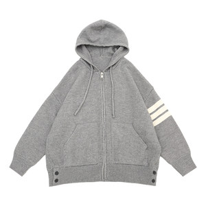 
Boys sweater 2025 autumn new style medium-large children's knitted jacket fashionable cardigan loose boy top children's thread