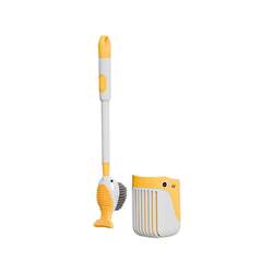 Suction cup liquid-filled wall-mounted toilet brush with no dead ends
