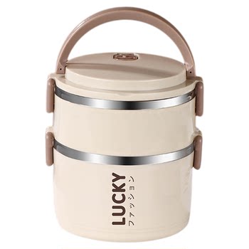 Multi-layer lunch box large capacity double-layer stainless steel lunch box with lid portable sealed lunch box for office workers and primary school students