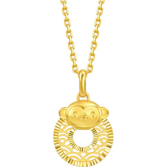 Chow Sang Sang’s Christmas gift made of pure gold, a gift for the twelve zodiac monkeys, safe buckle pendant, pendant 94417P