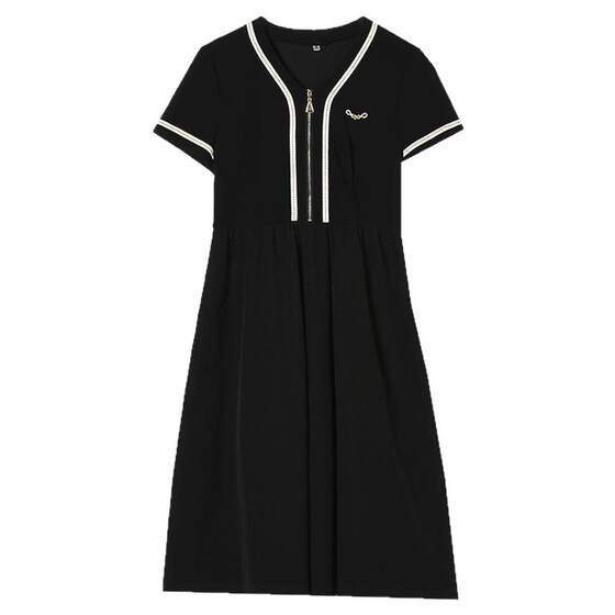 
2025 Outlets counter Chinese goods boutique HH summer clothing simple age-reducing micro-elastic slim midi skirt dress