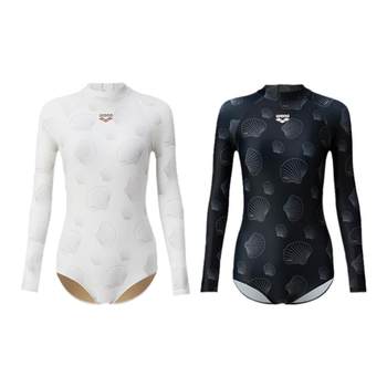 Arena Arena sunscreen conjoined long -sleeved low -crossed triangle swimsuit hot spring swimsuit