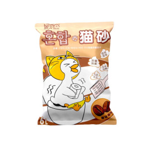 6 Bacin Niho Mixed Cat Salon Niya Tofu Sand Devuled Cat Salon Soda Brake can rush toilet tofu and earthen cat
