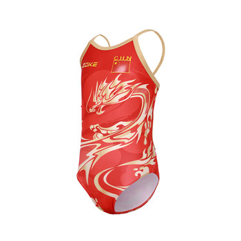 Chauke's new one-piece triangle Chinese dragon girls' swimsuit