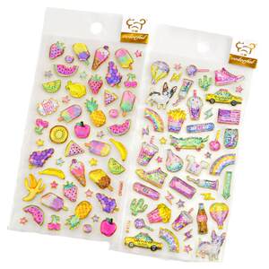 Shiny laser crystal sticker bright crystal three -dimensional 3D hot gold droplet sticker children's hand account cup water cup paint
