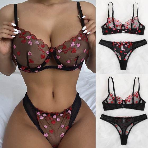 Erotic lingerie sexy mesh split bikini two-piece suit