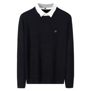 
Fake two-piece sweater men's shirt collar autumn and winter high-end business casual bottoming sweater line men's inner knitted sweater