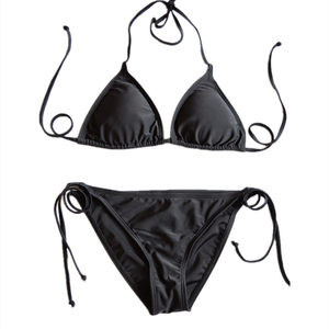 Free shipping sex swimsuit swimsuit Bikini black triangular cup bikini is thin and lace