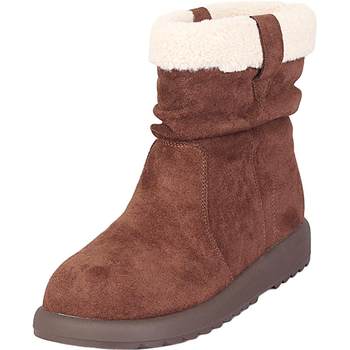 Winter new 2025 plus size women's shoes 41-43 fashionable casual cotton boots with wide feet, fat plus velvet, extra large snow boots