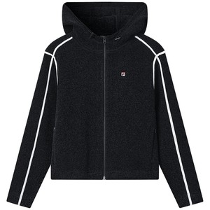 
FILA official long-sleeved warm woven hooded jacket for women winter new fashion casual sports sweater