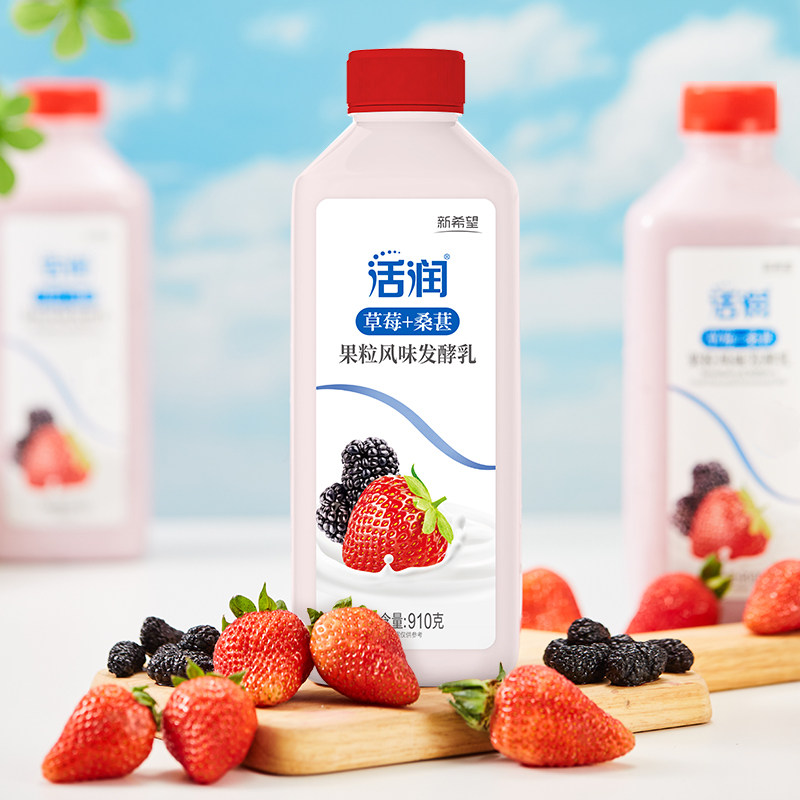 新希望 活润 果粒风味发酵酸奶910g*3桶