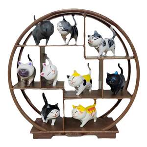 
Head rotatable resin simulation cat cute kitten doll cheese cat figure desktop car decorative screen ornament