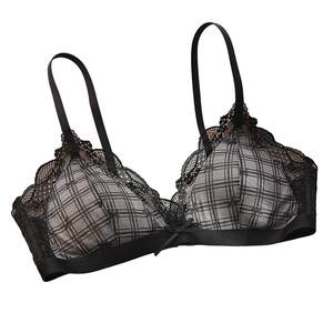 
Gukoo/Guokshell Underwear Women's 26th New Lace Sexy Women's Plaid Bra Panties Set
