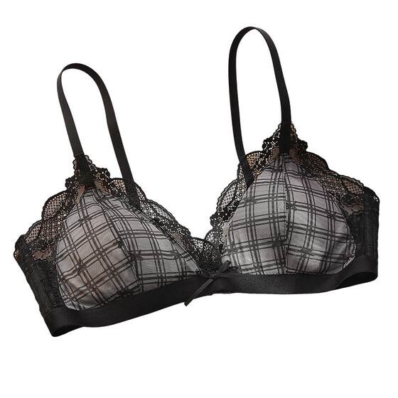 
Gukoo/Guokshell Underwear Women's 26th New Lace Sexy Women's Plaid Bra Panties Set