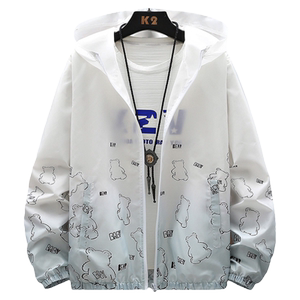 
Sun protection clothing for men, summer ice silk breathable hooded printed jacket, men's coat, youth trendy fishing clothing, sun protection clothing