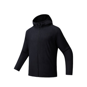 
ANTA Polar Fleece Jacket Men's Outdoor Fleece Jacket Winter New Style Plush Warm Liner Hooded Black Jacket