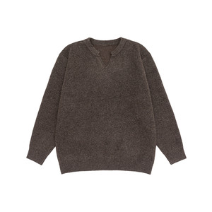 
SHAPOES Spring and Autumn Boys' Heavy V-neck Sheep Wool Sweater Couple Men's Retro Loose Casual Knitwear