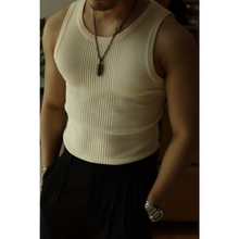 Foreign trade tail order big brand cut label, remove cabinet, pick up leaks, clear warehouse, shoulder, American style ruffled and handsome knitted vest, men's fitness summer