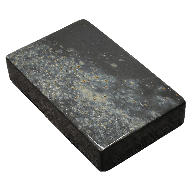 歙州門字硯】◇金暈金星金線・金花紋・水波刷絲細羅紋の琅玕美石◇九吋