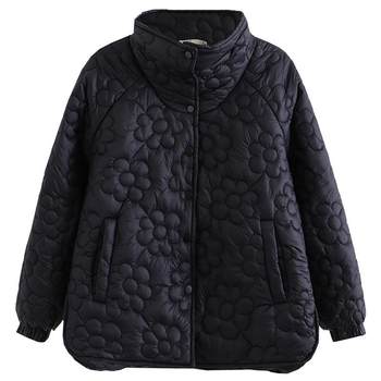 Large size fashion loose flower cotton clothing women's commute Korean version
