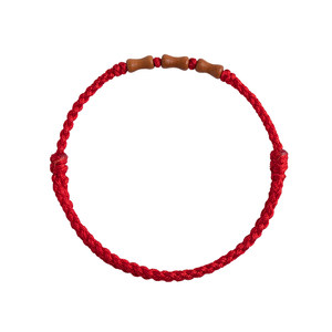 
Peach wood bracelet bamboo knot red rope cinnabar transfer beads sterling silver year of the horse animal year bracelet braided bracelet anklet gift