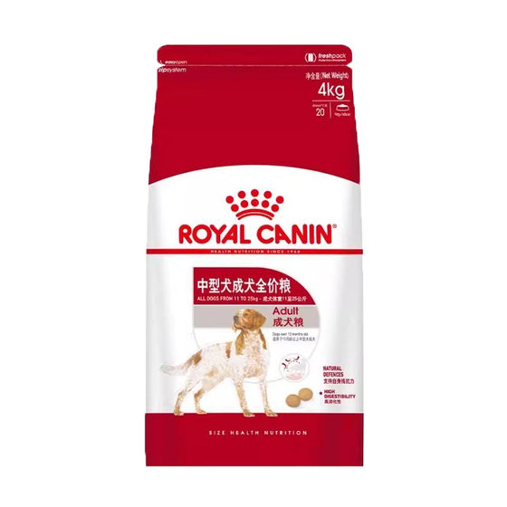 
Royal Canin M25 medium-sized dog adult dog food 4kg golden bristle shepherd Shiba Inu Corgi dog main food official authentic product