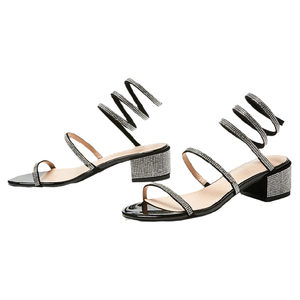 
Gomeqi Women's Shoes Summer Fashion Sandals 2026 New Versatile Strap Medium Heel Thick Heel High Heel Out of Order Clearance