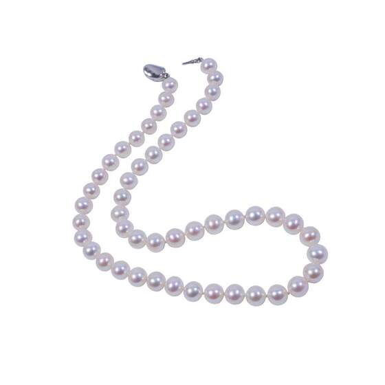 Vannessen perfect round extremely bright natural pearl necklace for young women genuine new akoya fashion clavicle chain silver