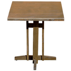 Mr. Shelf Square Solid Wood Vesting Retro Dining Table and Chair
