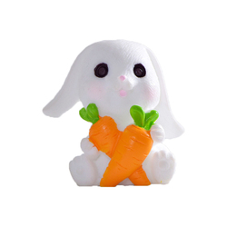 Cartoon White Rabbit Carrot House Gardening Plant Resin Ornament Birthday Gift Baking Cake Decoration Ornaments
