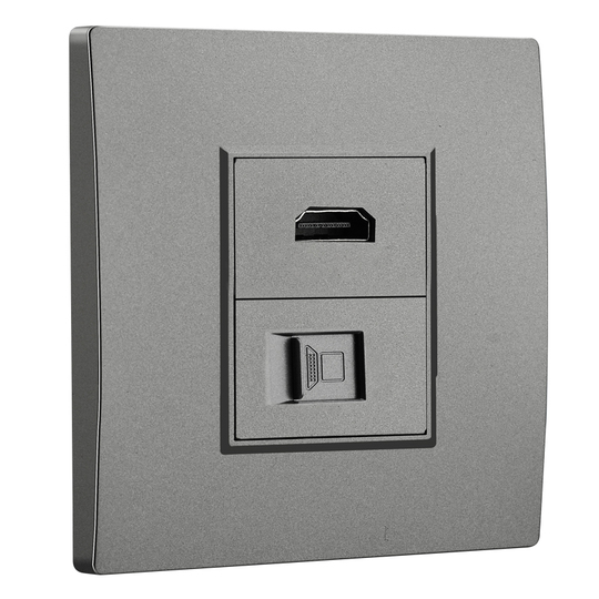 Jia en 4K HDMI Cable & Gigabit Ethernet Cable Kit - Type 86 Panel Mount