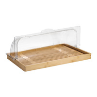 Rectangular Cake Tray Dust Cover - Solid Wood Pastry Display Cabinet