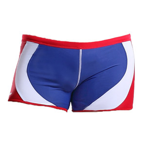 Desiit men's flat angle swimming trunks, low waist sexy seaside professional swimsuits, vacation pool party swimming trunks