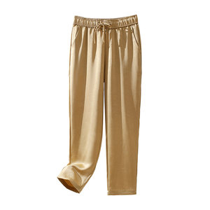 Ms. Silk Silk Slim Slim Summer Summer New high -waisted Slim Hallen Pants True Flower Radish Nine -point Pants Children

