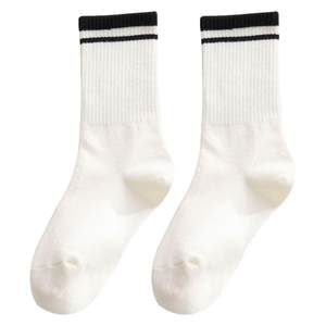 
Socks for women pure cotton autumn mid-calf socks for sports and fitness Japanese JK students sweat-absorbent striped autumn and winter high-calf women's socks trendy
