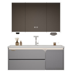 Oppein ocean basin ceramic integrated basin bathroom cabinet combination