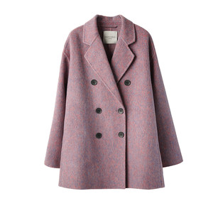 
POPCHRIO Ocule Monet Album Suit Collar Short Double-sided Woolen Woolen Coat Woolen Jacket