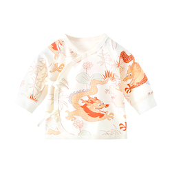 Lemon Crawling Newborn Baby Half-back Jacket Spring And Autumn Dragon First-year Baby Chinese Style Top Single-piece Monk Suit