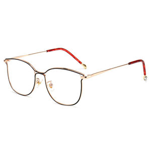 
Ultra-light can be used with myopia astigmatism glasses frame for women, trendy European and American retro blue light cat eye personalized metal frame glasses for men