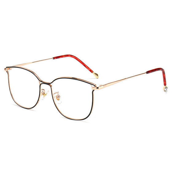 
Ultra-light can be used with myopia astigmatism glasses frame for women, trendy European and American retro blue light cat eye personalized metal frame glasses for men
