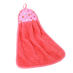 Home Kitchen Bathroom Hand Towel Hanging Cute Super Absorbent Thickened Non-shedding Coral Velvet Hand Towel