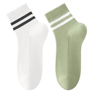 
Socks Women's Striped Sports Mid-Tube Summer Thin Cotton Socks Youth 2026 New Spring Anti-odor Short Socks