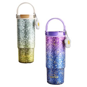 
bigcar pure titanium thermos cup large capacity straw ice cup cup female high-looking car water cup graduation gift titanium cup