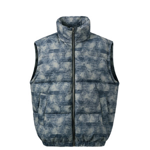 
NOVACAM American short silhouette stand-up collar digital printing design textured vest men's warm vest