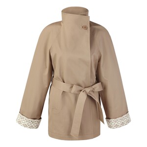 
Gloria trench coat for women 2026 new spring popular wear irregular stand collar waist jacket 1F2C6L190