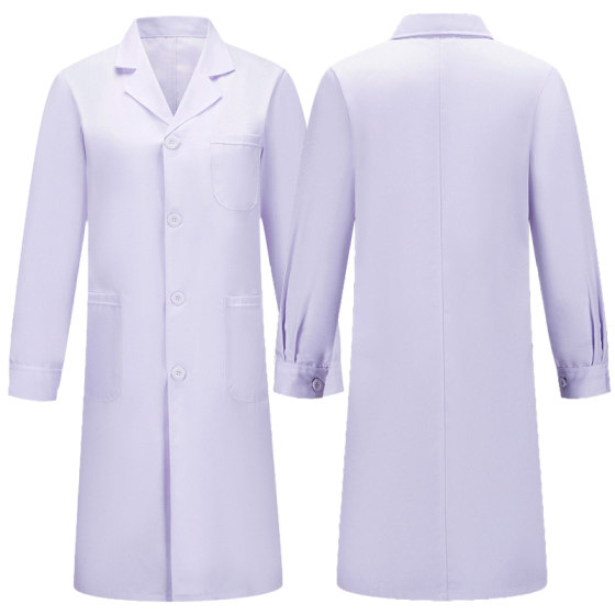 White coat long -sleeved doctor service women's short -sleeved coat college student experimental service chemistry laboratory work uniform