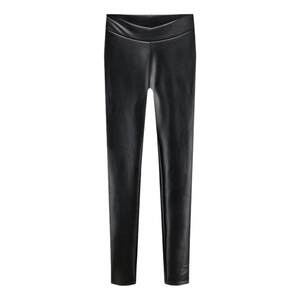 Men's autumn and winter warm leather pants elasticity, sexy tight imitation leather nightclub male model performance hair stylist can wear trousers outside